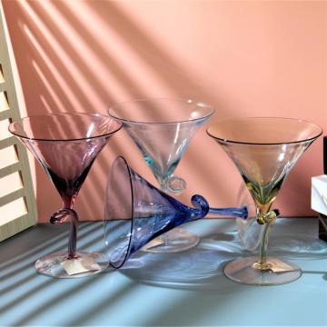 Lunettes à cocktails en verre Martini avec une tige unique