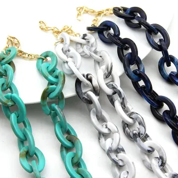 Custom Colorful Thick Acrylic Leopard Necklace - Acetic Acid Transparent Short Chain Wholesale