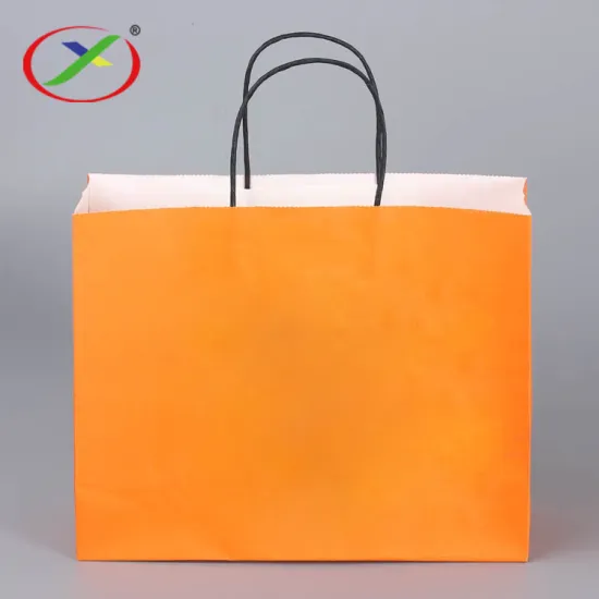 Wholesale Luxury Fashion kraft paper bag with handle