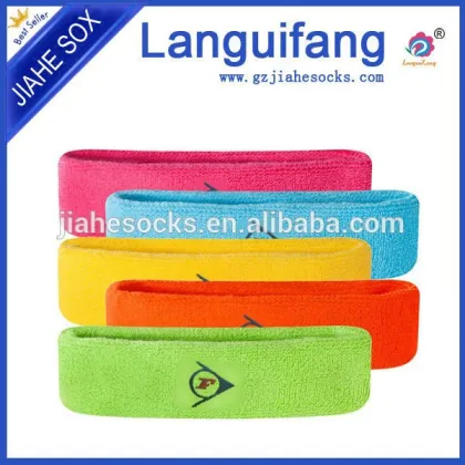 Custom logo terry cotton sweatband sports headband