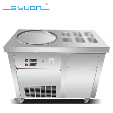 Hot Sale Fried Ice Cream Machine: Single Round Pot with Six Bowls