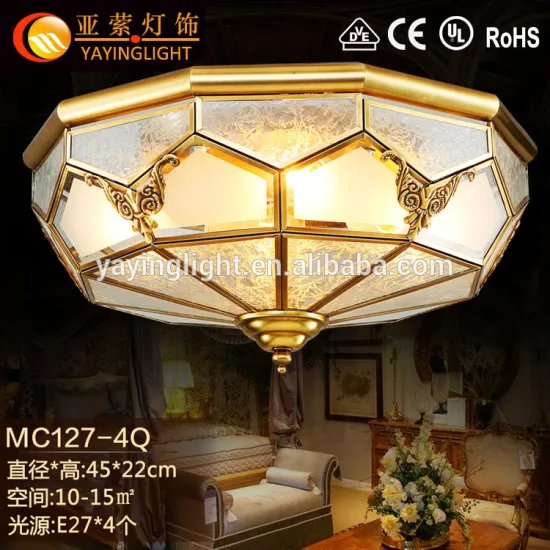 retro matting glass brass ceiling lamps, retro marble copper ceiling lamps