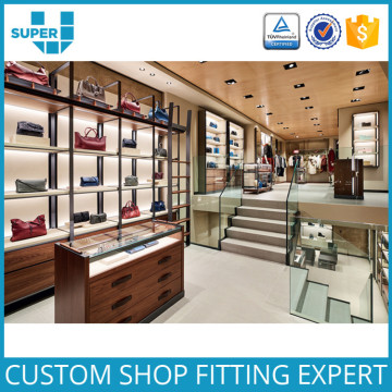 Professional Retail Handbag Store Interior Design For Leather Bag And Shoe