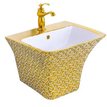 CLASIKAL Modern Gold Wall Hung Wash Basin