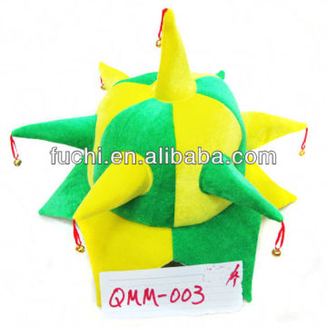 2014 Brazil World Cup Hat/Cap Brazil Flag Football Design Hat/Cap With Small Bells On the Top