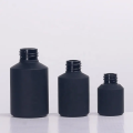 Bamboo Matte black skincare set cosmetic glass bottle