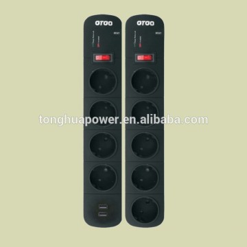 6 gang socket outlet with usb port/ surge protected germany electrical outlet/ surge protection europe