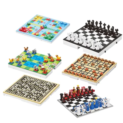 DIY Small Particle Building Block Chess Game: An Educational Flying Chess Board Toy for Kids - MOYU 96007-96012