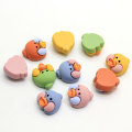 Bulk 100 stks Dier Vogel Eend Kuiken Hoofd Cabochons Plaksteen Hars Dierenkop Craft Slime Charms DIY Haarband Accessoires