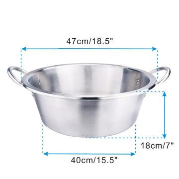 28QT Stainless Steel Cooking Cazo Comal With Lid