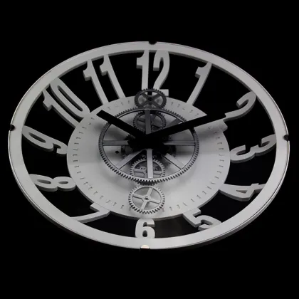 Vintage Gear Wall Clock Black White
