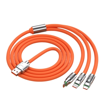 Durable Silicone Fast Charger Cable with Type C, Micro USB, and IP Connectors for All Mobiles