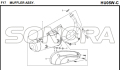 F17 MUFFLER ASSY para HU05W-C MIO 50 Peças sobressalentes de alta qualidade