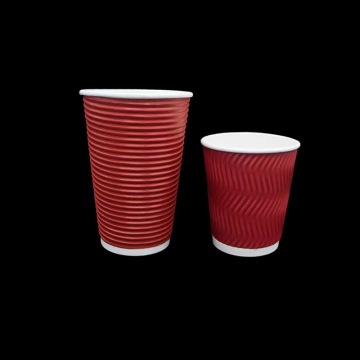 Disposable Ripple Wall Paper Cups 12oz 16oz