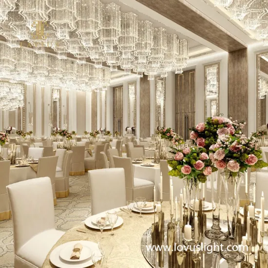 2022 modern custom decorative creative chandeliers hotel large banquet hall custom chandeliers