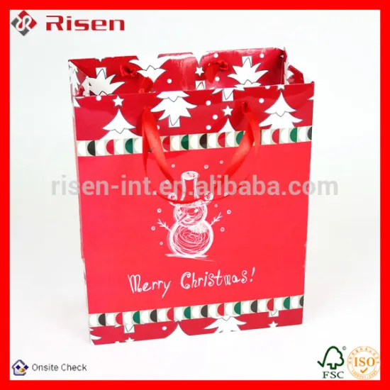 Gift paper bags with handles for shopping