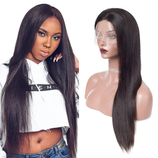 2021 wholesale cheap price high density blue straight human hair wigs brazilian virgin hair wig transparent swiss lace front wig