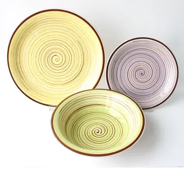 Wholesale New Design 18PCS Hand Painted Stoneware Ceramic