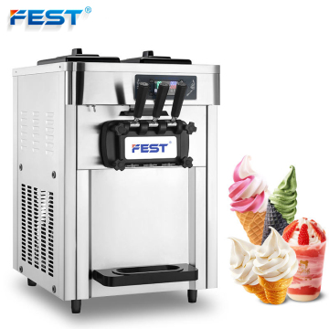 Stainless Steel Commercial Ice Cream Maker with 3 Nozzles
