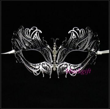 Top Sell Wholesale Silver Halloween Metal Mask MC001-SL High Quality Venetian Halloween Metal Masquerade Mask With Rhinestones