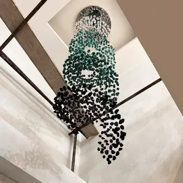 Luxury Blue K9 Crystal Lighting Modern Large Stairs Lobby Hotel Chandelier