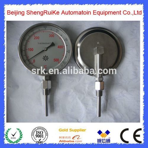 0-500 Degrees dial Stainless Steel bimetallic thermometer