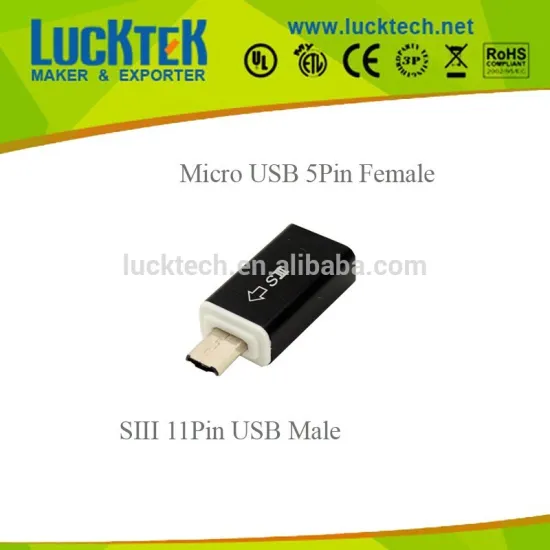 Micro USB 5pin to SIII 11pin converter, SIII HDTV Adapter Tip, Black