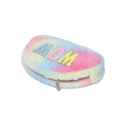 Embroidery Letter Velvet Cosmetic Bag