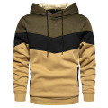 Herrnyhet färgblock pullover fleece hoodie