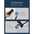 New design modern hot cold black basin faucet