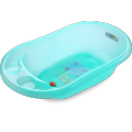 Bañera de plástico transparente para bebé de tamaño mediano