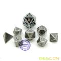 Bescon 10MM Mini Solid Metall Würfel Set Alt Nickel, antike Mini Metallic Polyhedral D &amp; D RPG Miniatur Würfel 7-Sätze