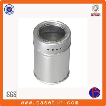 food grade metal airtight round spice tin