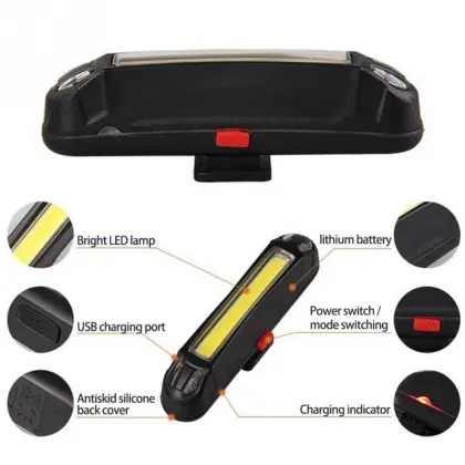 USB Rechargeable LED Bike Tail Light for Night Riding Safety