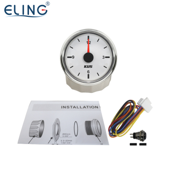 Universal 52mm jam 12 jam mengukur lampu latar merah untuk kenderaan dan kapal (12V/24V kalis air)
