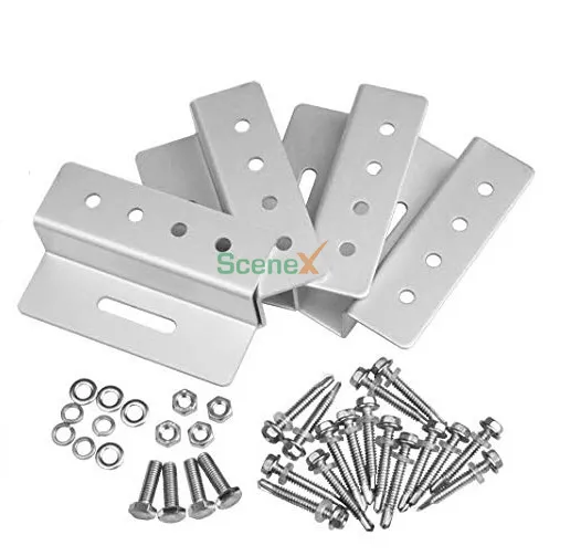 Aluminum Z-Type Brackets for Solar Panel Mounting on RV Roofs: Flat Installation Solution