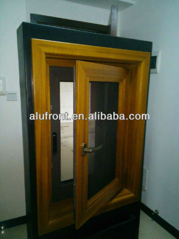 aluminium clad wood window with triple glazed and roto hardware
