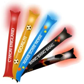 Customizable Promotional LED Flashing Inflatable Clappers with Lighted Cheering Sticks Featuring Logos