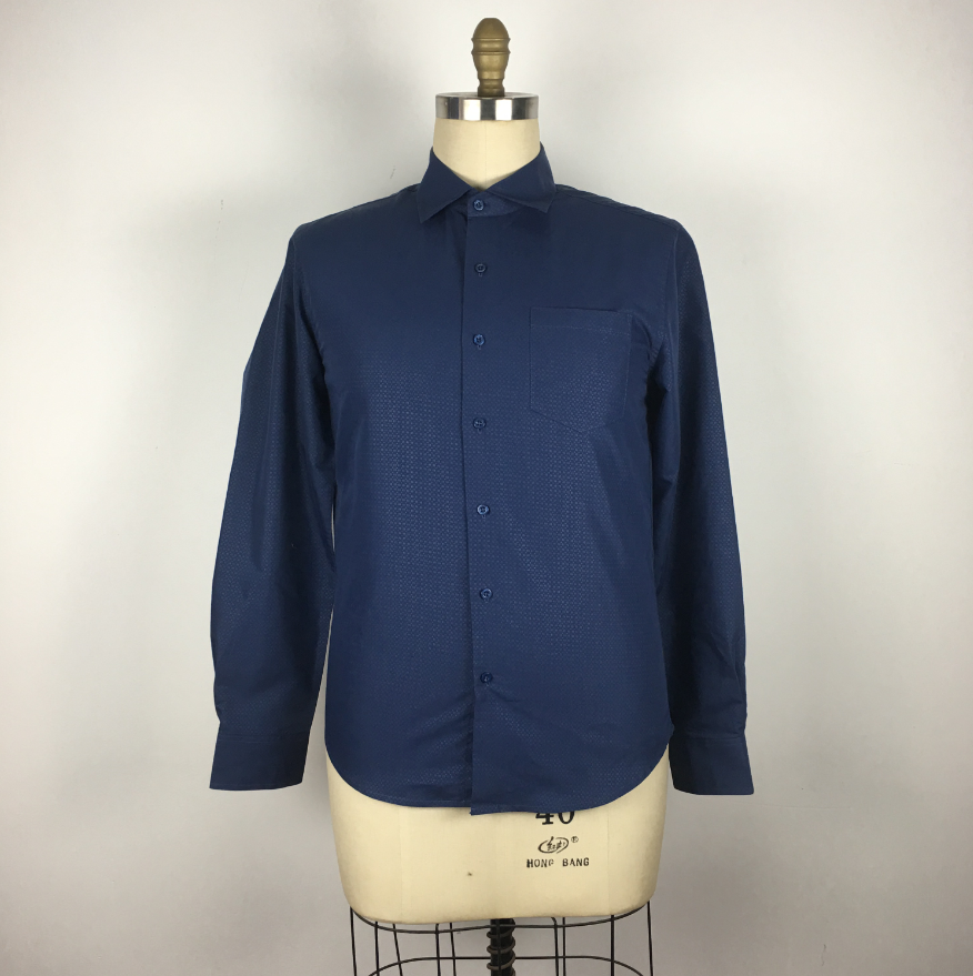 Camisa de mangas compridas de masculino azul escuro