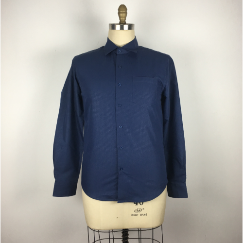 Camisa de mangas largas de azul oscuro para hombres