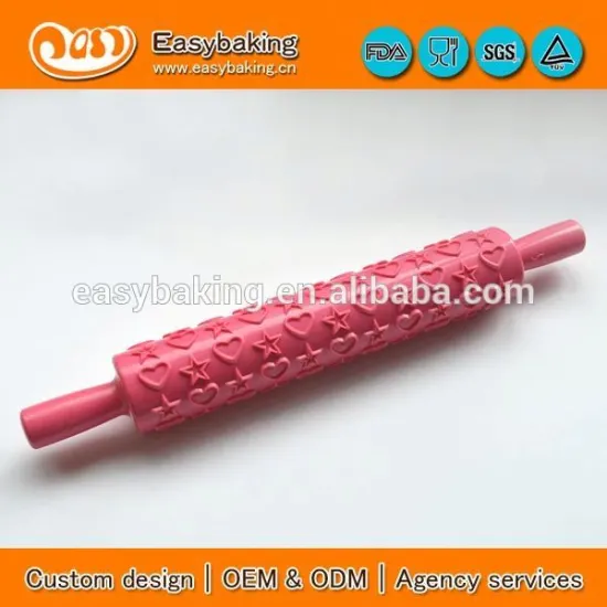 Wholesale Customized Cake Decorating Plastic Embossed Textured Patterned Fondant Rolling Pin
