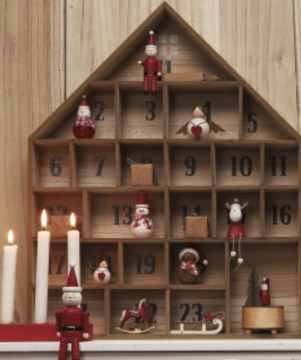 24 Day House Advent Calendar Wooden Christmas Decoration