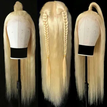 150% cuticle aligned raw virgin 613 wig,swiss lace 13x4 613 frontal wigs,straight virgin human hair 613 blonde lace front wig
