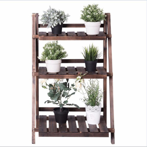 3 Tiers Wood Plant Stand Shelf Vertical Rack