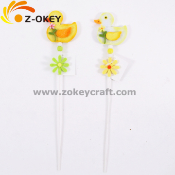 Duck felt crafts with a stick for home decoration