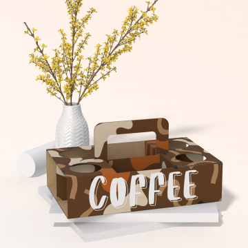 Logo Custom Coffee Drink Paper Cawan &amp; Pembungkusan Kotak Teh Mudah Alih