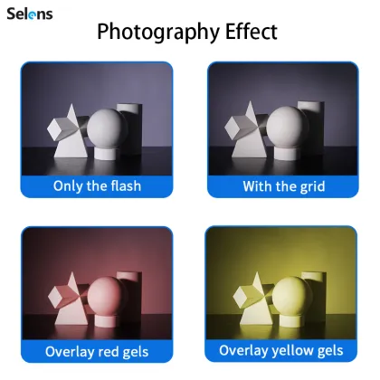 Honeycomb Grid Filters Set for Nikon Canon Flash Speedlite - Selens MN-BK Magnetic Flash Modifiers