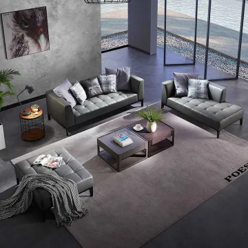 living room 7 seater couch genuine leather sofas