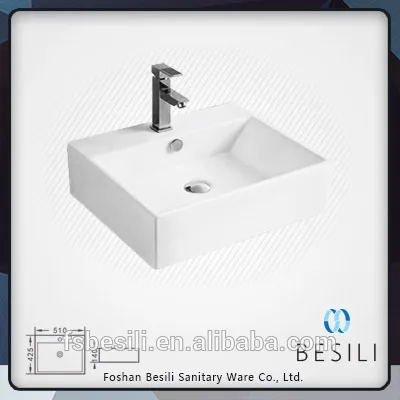 Countertop Bathroom Ceramic Basin Wash Basin Simple Rectangular D8264