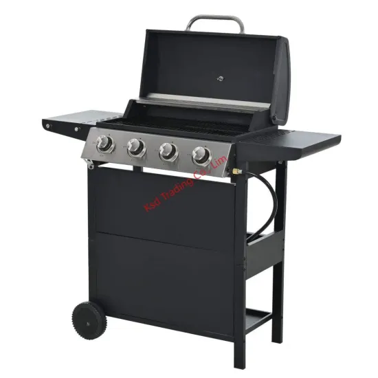 with Black Color Powder Coating 4 Burner Outdoor Kitchen BBQ Gas Grill